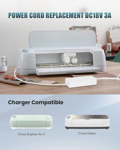 18V Power Cord Replacement for Cricut Maker and Cricut Explore Air 2 Cutting Machine Mini Cake Explore One Create Cricut Maker KSAH1800250T1M2 Plug Cord Replacement Charger Power Supply in Kuwait