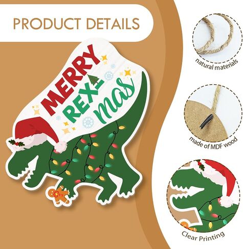 MOTERMATE Christmas Dinosaur Dino Sign Decor, Merry Rexmas Front Porch Door Decor, Dinosaur Room Wall Hanging Decor for Teen Girls Boys Room, T Rex Dinosaur Dino Christmas Ornament for Kids, 8x10 Inch in Saudi Arabia
