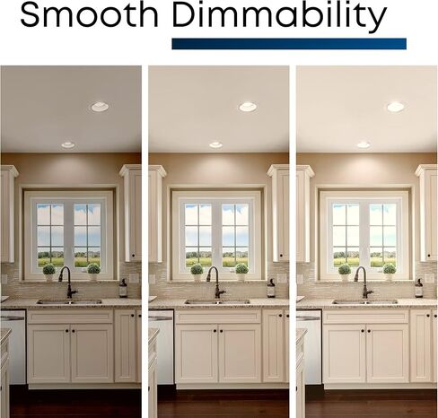 Feit Electric 6" LED Canless Adjustable Recessed Downlights with Integrated J-Box, 65W Equivalent, Dimmable, 5CCT Selectable White, 90 CRI, 850 Lumens, 4 Pack, LEDR6XT/ADJ/6WYCA/4 in Kuwait