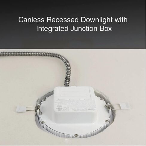 مصابيح LED كهربائية مقاس 6 بوصات من Feit Electric قابلة للتعديل مع صندوق J مدمج، ما يعادل 65 وات، قابلة للتعتيم، 5CCT أبيض قابل للاختيار، 90 CRI، 850 لومن، 4 عبوات، LEDR6XT/ADJ/6WYCA/4 in Kuwait