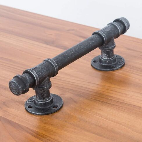 Barn Door Pull Handle,Rustic Exterior Door Handle and Pulls,Industrial Pipe Interior Door Knobs,Iron Front Sliding Door Handle,Gate Handles Door Hardware,Black 12in(2pcs) in Saudi Arabia