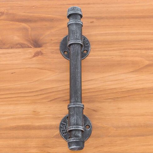 Barn Door Pull Handle,Rustic Exterior Door Handle and Pulls,Industrial Pipe Interior Door Knobs,Iron Front Sliding Door Handle,Gate Handles Door Hardware,Black 12in(2pcs) in Saudi Arabia