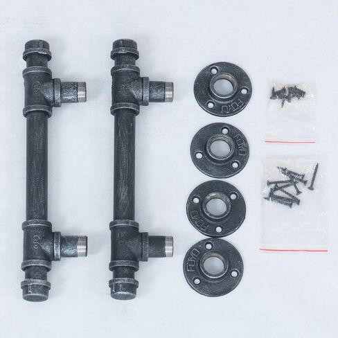 Barn Door Pull Handle,Rustic Exterior Door Handle and Pulls,Industrial Pipe Interior Door Knobs,Iron Front Sliding Door Handle,Gate Handles Door Hardware,Black 12in(2pcs) in Saudi Arabia