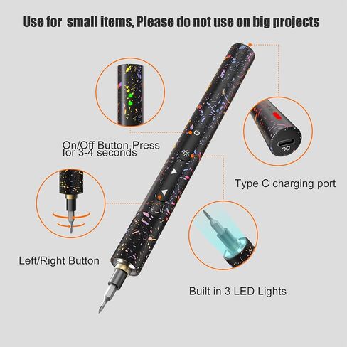 Electric Screwdriver Sets, 55-in-1 Mini Electric Screwdriver Sets, Precision Power Screwdriver Kits with Magnetic Bits, LED Lights, Electric Tool Kits for Phone, Glasses, PC, Camera, Black in Kuwait