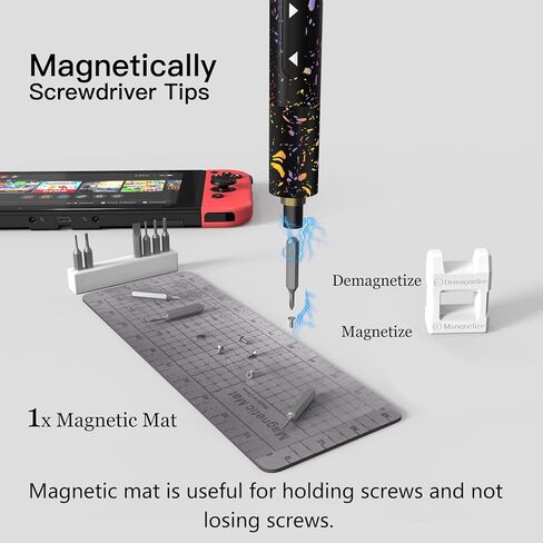 Electric Screwdriver Sets, 55-in-1 Mini Electric Screwdriver Sets, Precision Power Screwdriver Kits with Magnetic Bits, LED Lights, Electric Tool Kits for Phone, Glasses, PC, Camera, Black in Kuwait