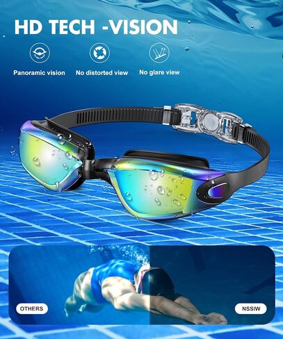 NSSIW Swim-Goggles-Adult-Women Goggles Swimming Men: Anti Fog Pool Goggles with UV400 and No Leak in Saudi Arabia