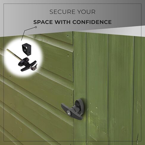 RS Industries Heavy-Duty L Handle Lock - Secure & Adjustable Door Lock Kit - Complete Lock Kit Solution for Enhanced Protection, Black in Saudi Arabia