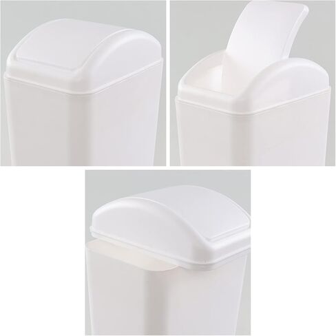 Esdiplot 3.5 Gallon Swing Lid Waste Can, Plastic Swing-Top Trash Can, Gray, 1 Pack in Saudi Arabia