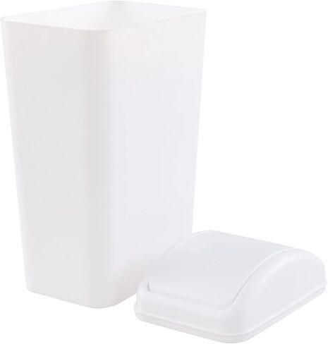Esdiplot 3.5 Gallon Swing Lid Waste Can, Plastic Swing-Top Trash Can, Gray, 1 Pack in Saudi Arabia
