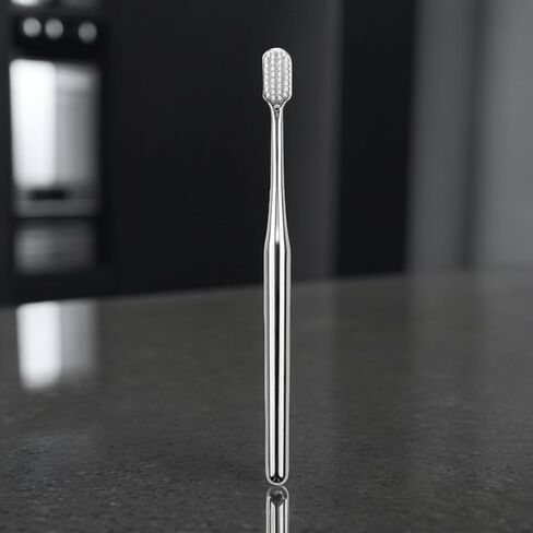 Women's Luxury Soft Bristles Toothbrush - Silver, BPA Free, Ultra Soft Bristles, Elegant Design, Perfect for Gentle Oral Care in Saudi Arabia