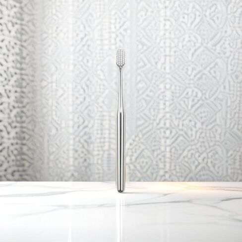 Women's Luxury Soft Bristles Toothbrush - Silver, BPA Free, Ultra Soft Bristles, Elegant Design, Perfect for Gentle Oral Care in Saudi Arabia