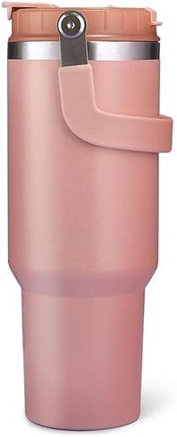 40 oz Tumbler with Handle and Flip Straw, Water Bottle Fits in Cup Holder, Coffee Bottle Water Bottle Stainless Steel with Lids, Leakproof, for Home, Office, Ice Drink, Hot Beverage in Saudi Arabia