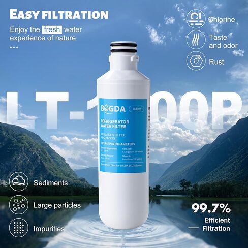 BOGDA مناسب لفلتر المياه lt1000p L-G ADQ74793501، استبدال فلتر المياه lt1000p/pc/pcs، ADQ75795105، LFXC24796S، ADQ747935، LRFXC2416S، LRFVS3006S، فلتر هواء LT-120F، 2 مرشحات in Saudi Arabia