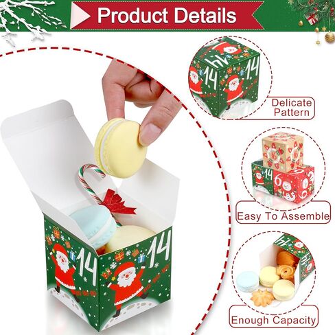 ONESING 24 Pcs DIY Christmas Advent Calendar Boxes for 2024, 24 Days Countdown Calendar Gift for Adults and Kids Christmas Cardboard Number Boxes Make & Fill Your Own Advent Calendar Boxes in Saudi Arabia