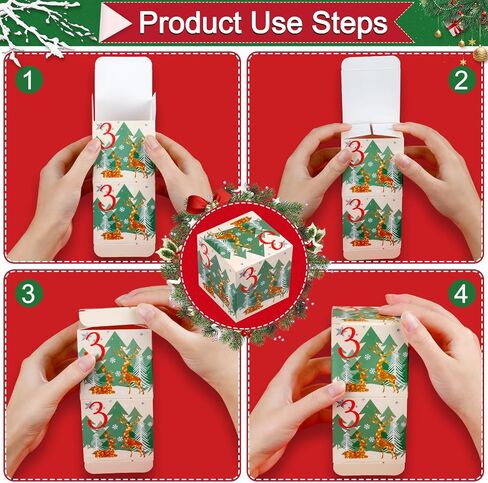 ONESING 24 Pcs DIY Christmas Advent Calendar Boxes for 2024, 24 Days Countdown Calendar Gift for Adults and Kids Christmas Cardboard Number Boxes Make & Fill Your Own Advent Calendar Boxes in Saudi Arabia