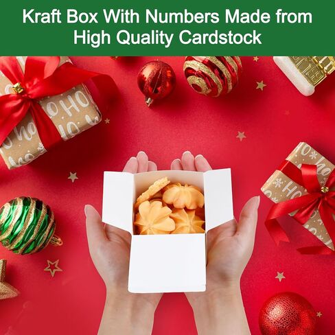 ONESING 24 Pcs DIY Christmas Advent Calendar Boxes for 2024, 24 Days Countdown Calendar Gift for Adults and Kids Christmas Cardboard Number Boxes Make & Fill Your Own Advent Calendar Boxes in Saudi Arabia