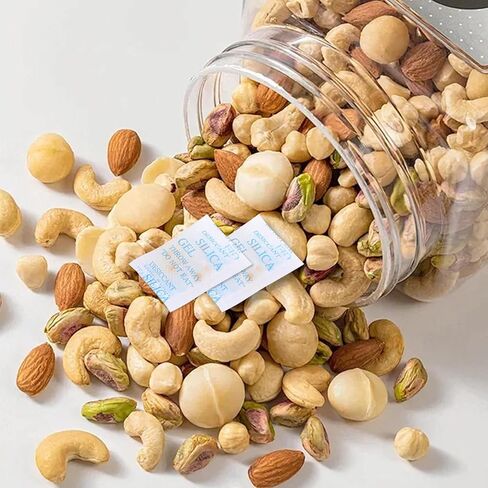 6Pcs 50 Gram Silica Gel Packets,Transparent Desiccant Packs for Storage, Moisture Absorbers for Food Storage, Clothes, Shoes, Jewelry, Spices, Tools, Photo Album, Leather Itemand More in Kuwait