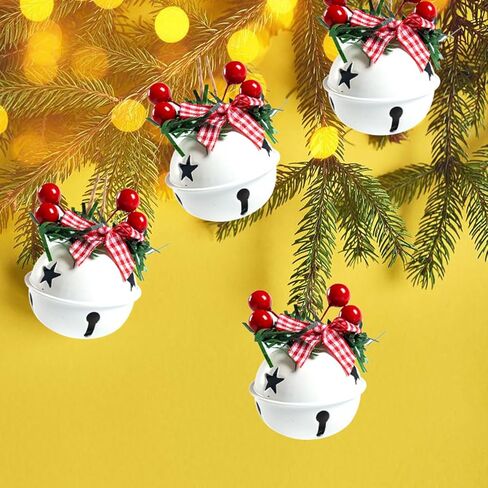 18 قطعة من زخارف أجراس عيد الميلاد باللون الأحمر والأبيض والأخضر، قلادة أجراس شجرة عيد الميلاد، لوازم حفلات أعياد الميلاد لتزيين شجرة عيد الميلاد، إكليل، زخرفة تذكارية للنافذة (مزيج الجرس) in Kuwait