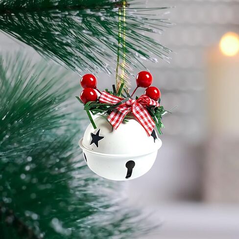 18 قطعة من زخارف أجراس عيد الميلاد باللون الأحمر والأبيض والأخضر، قلادة أجراس شجرة عيد الميلاد، لوازم حفلات أعياد الميلاد لتزيين شجرة عيد الميلاد، إكليل، زخرفة تذكارية للنافذة (مزيج الجرس) in Kuwait