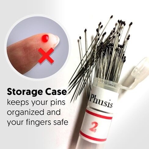 Phusis Stainless Steel Insect Pins | Sizes #1, 2 and #3 | 100 of Each Size | Includes Sturdy Storage Containers | for Entomology, Dissection, Butterfly Collections in Kuwait