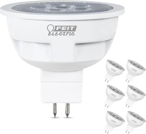 Feit Electric LED MR16 Bulb, 50W Equivalent, GU5.3 Bi-Pin Base, Non-Dimmable, 550 Lumens, 3000K Warm White, Track Light Bulbs for Landscaping, 22-Year Lifetime, BPLVEXN/830CA/6, 6 Pack in Kuwait