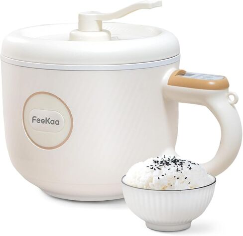 Mini Rice Cooker 2 Cup, Feekaa Rice Cooker Small 1.2L, Small Removable Electric Rice Cooker for 1-2 people, 6 Modes Rice Cooker for White Rice, Brown Rice, Stew, Ramen, Porridge, Hot Pot in Saudi Arabia