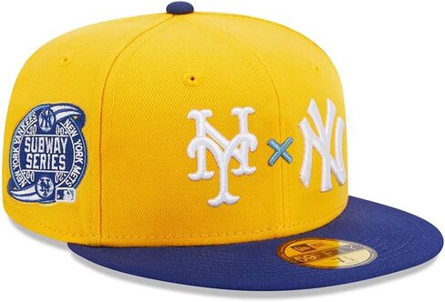 New Era NY New York Yankees X New York Mets 59FIFTY Cooperstown 2000 Subway Series World Series غطاء جانبي مناسب، قبعة in Saudi Arabia