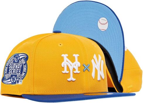 New Era NY New York Yankees X New York Mets 59FIFTY Cooperstown 2000 Subway Series World Series غطاء جانبي مناسب، قبعة in Saudi Arabia