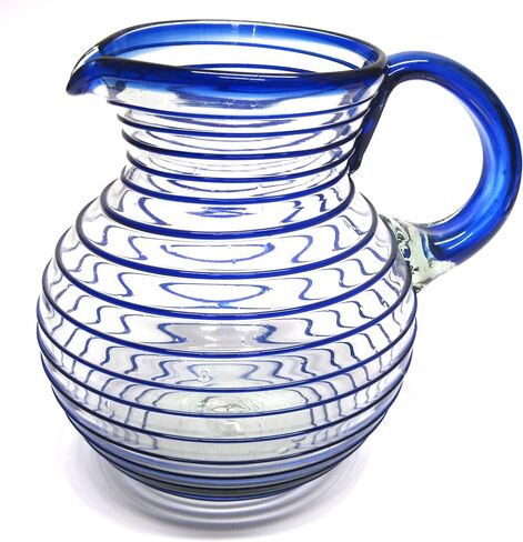 Emerald Green Spiral 14 oz Drinking Glasses (set of 6), Recycled Glass, Lead-free, Toxin-Free (Drinking) in Kuwait