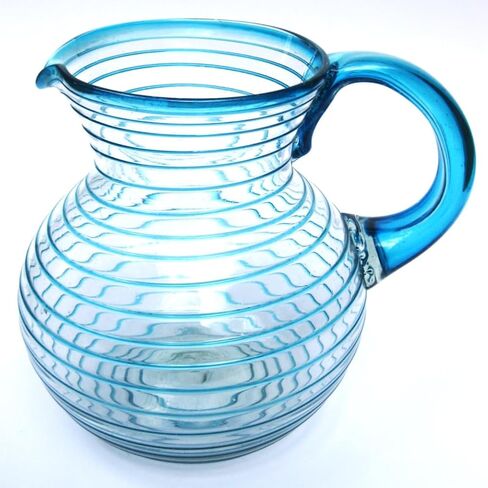 Emerald Green Spiral 14 oz Drinking Glasses (set of 6), Recycled Glass, Lead-free, Toxin-Free (Drinking) in Kuwait
