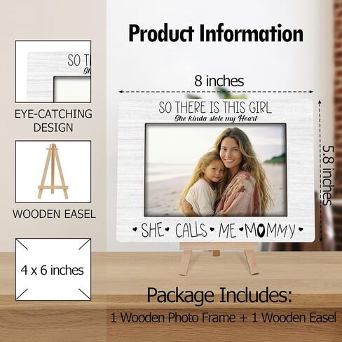 Picture Frames 4x6, Mothers Day Birthday Gifts for Mom, Best Mom Ever Gifts Wood Photo Frames for Mommy, Mom and Son Gifts Home Desk Table Decor (A09) in Kuwait