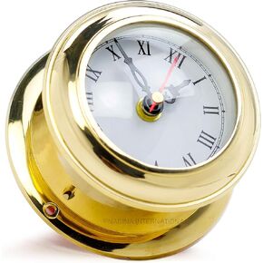 Solid Brass Ships Clock Maritime Gimbals Ship's Timekeeper.Nagina International
