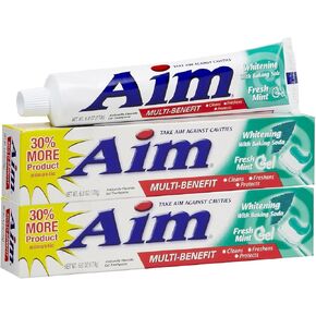Aim Whitening Toothpaste Mint Gel, 5.5 oz by Aim (Pack of 3)