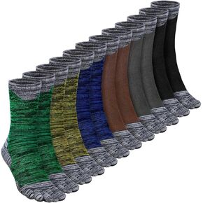 6 Pairs Women Toe Socks Cotton Crew Toe Socks Running Toe Socks Breathable Socks with Toes for Women Men Athletic
