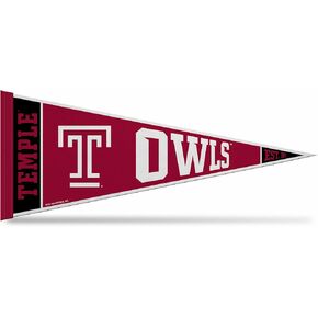 Rico Industries NCAA Temple Owls Rally 12" x 30" Felt Wall Décor Pennant - Great for Home/Bed Room/Man Cave Décor