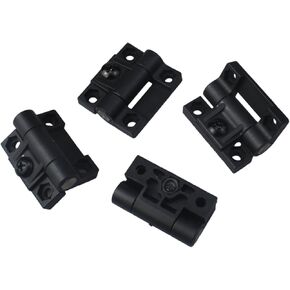 4pcs Black Plastic Hinges Countersunk Holes Door/Torque Hinge Adjustable Position Control Hinges
