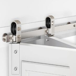 60'' Bi-Fold Sliding Barn Door Hardware Track Kit for Four 14'' Doors,Side Mount Installation,Heavy Duty Roller,Smoothly and Quietly - Brushed Nickel(Doors Not Included)