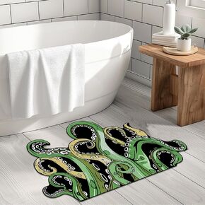 Animal Octopus Goth Cool Bath Mat Cute Bathroom Rugs Funny Non Slip Bathtub Decor Mats Super Absorbent Floor Carpet Machine Washable Quick Dry Bahtmat for Tub, Shower, Bedroom 22"x32" Purple