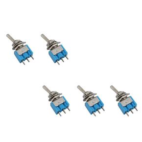 URBEST®5 Pcs AC 125V/6A 2 Position On/On SPDT 3 Pins Single Pole Double Throw Mini Toggle Switch