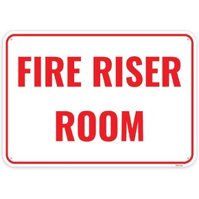 1PC Fire Riser Room Sign, 10 x 7 Inches - Aluminum