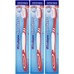 3X Wisdom Smokers Extra Hard Brush Toothbrush (Previously Addis) by Wisdom