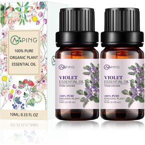 2-PACK Violet Essential Oil - 100% Pure Organic Natural Plant (Viola odorata) Violet Oil for Diffuser, Aroma, Spa, Massage, Yoga, Perfume, Body - 2x10ML
