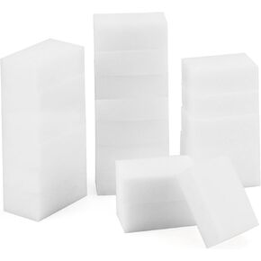 MANCHAP 100 قطعة من وسادات التنظيف الإسفنجية الإسفنجية، 3.2 × 2 × 1.2 بوصة خفيفة الوزن غير قابلة للخدش، ممحاة إسفنجية للجدار، الأثاث، المطبخ، السيارة، أبيض in Kuwait