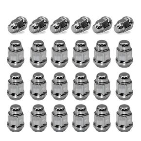 24pcs Chrome M12x1.5 Closed End Bulge Acorn Lug Nuts, 1.4 inch Length Cone Seat 19mm Hex, Compatible with Acura, Camaro, Accord Civic, Optima, Miata Camry Corolla
