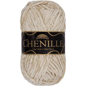 JubileeYarn Chenille Yarn - Worsted Weight - 100g/Skein - Zen - Off-White Beige Velvet - Crochet and Knitting Yarn - 2 Skeins