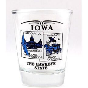 Iowa State Scenery Blue New Shot Glass