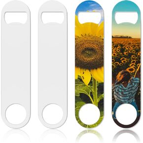 Sublimation Bottle Opener Blanks 4Pack Stainless Steel Sublimation Flat Bottle Opener Custom Personalized Sublimation Beer Openers for Bartenders Home Kitchen Parties and Restaurants