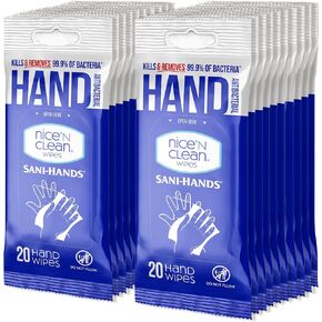 Nice 'N Clean Sensitive Skin Wet Hand Wipes Infused with Aloe & Vitamin E, Blue, 400 Count