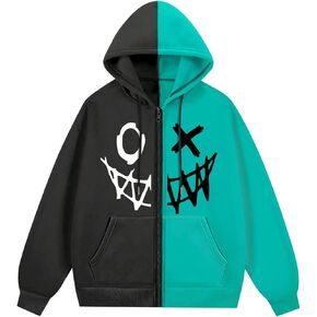 COZYEASE Men's Zip Up Hoodies Graphic Sweatshirt Hoodies long Sleeve Western Y2k Hoodies Pullover Streetwear