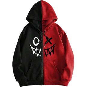 COZYEASE Men's Zip Up Hoodies Graphic Sweatshirt Hoodies long Sleeve Western Y2k Hoodies Pullover Streetwear